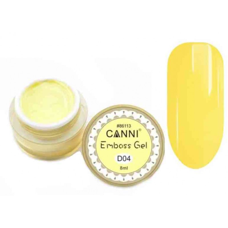 3D гель паста CANNI 004 желтая Embossing gel, 8 мл
