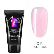 Полигель для ногтей Rose Pink 30 гр №02, нежно розовый