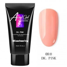 Полигель для ногтей розовый 30 гр. №08 DK Pink