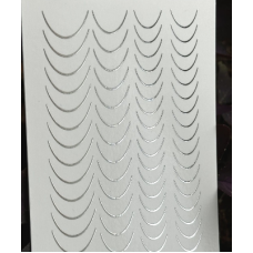 Френч слайдер для ногтей фольгированный, серебро