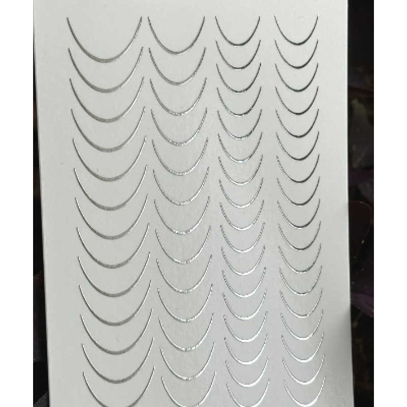 Френч слайдер для ногтей фольгированный, серебро