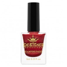 Лак краска для стемпинга гранатовый с перламутром 020 Designer 9 мл