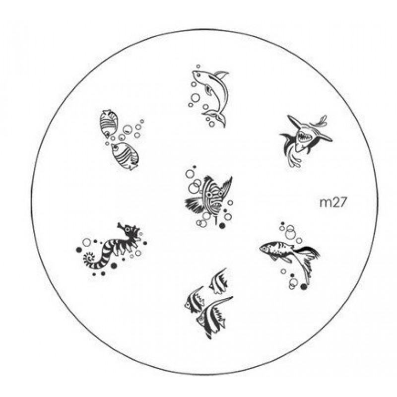 Диск для стемпинга "Рыбки" m-27