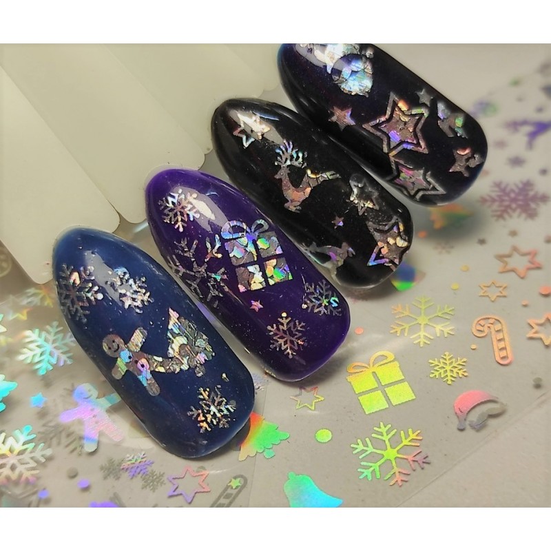 Фольга для дизайна ногтей "Новый год", 50см/4см, F54