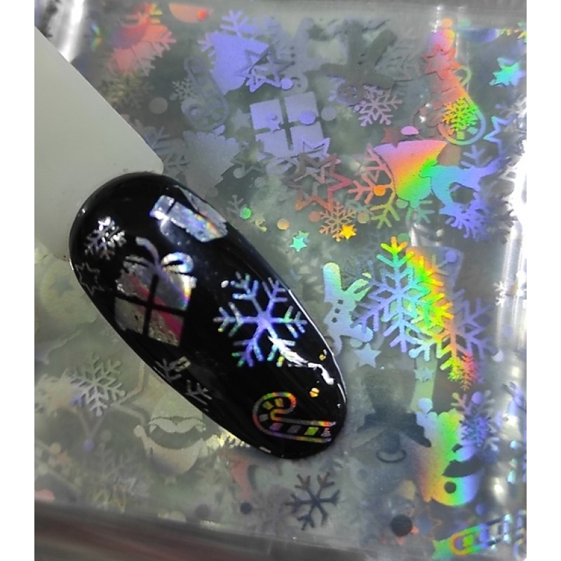 Фольга для дизайна ногтей "Новый год", 50см/4см, F54