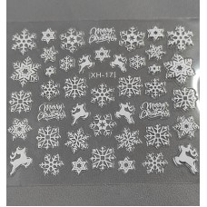 Новогодняя наклейка для ногтей 