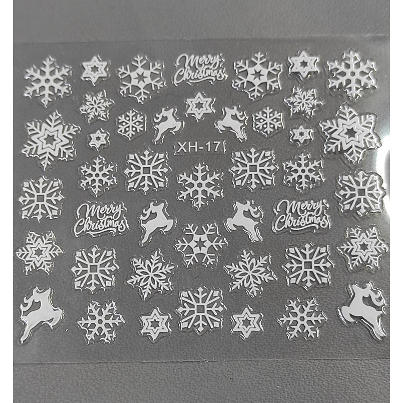 Новогодняя наклейка для ногтей 