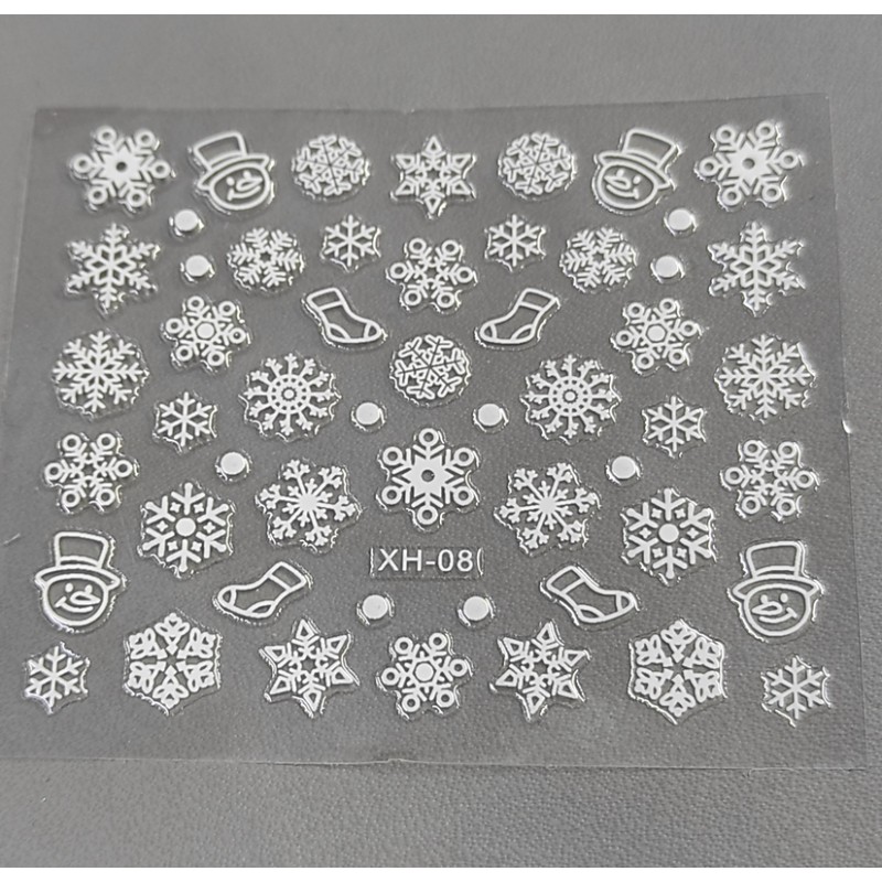 Новогодняя наклейка для ногтей 