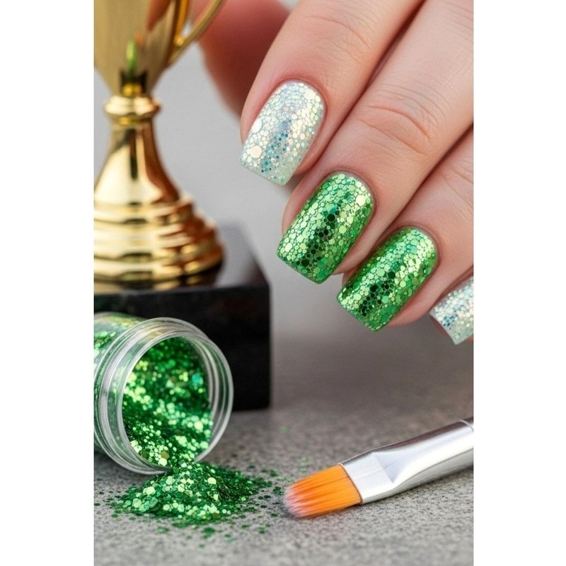 Брокат для дизайна ногтей светло зелёный №В-14