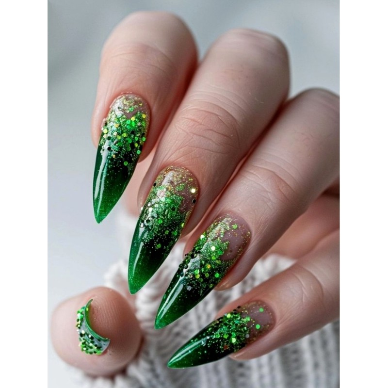 Глиттер (пайетка) зелёный голографик GG05/1, 1 мм