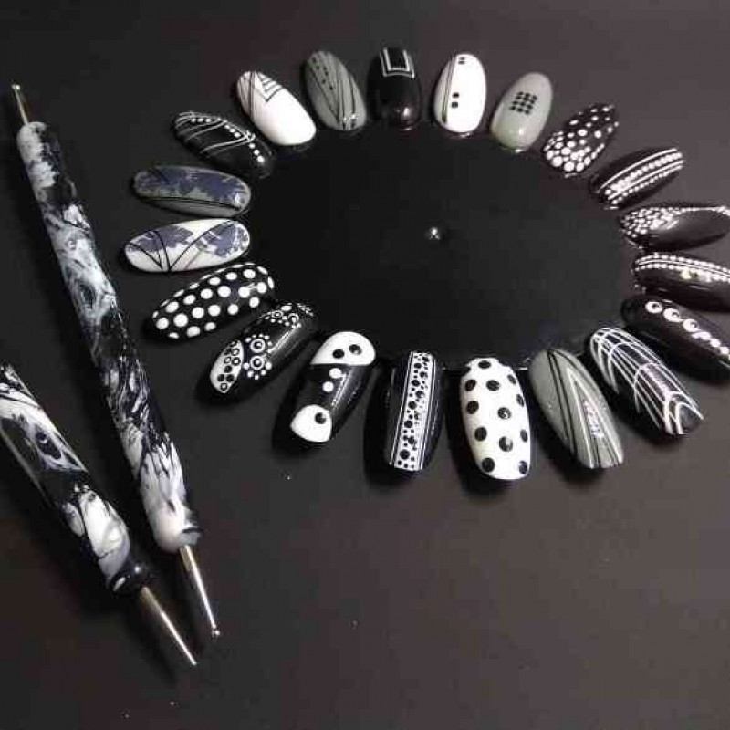 Дотс для рисования точек на ногтях с металлической ручкой