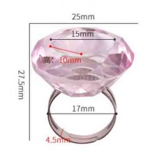 Кольцо кристалл для смешивания клея, хны, пигмента, розовое 