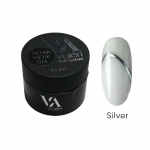 Гель краска серебро металлик Silver Metal Gel Valeri, 5 мл