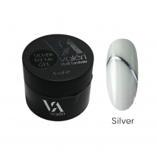 Гель краска серебро металлик Silver Metal Gel Valeri, 5 мл