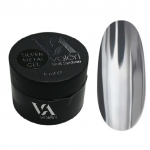 Гель краска серебро металлик Silver Metal Gel Valeri, 5 мл