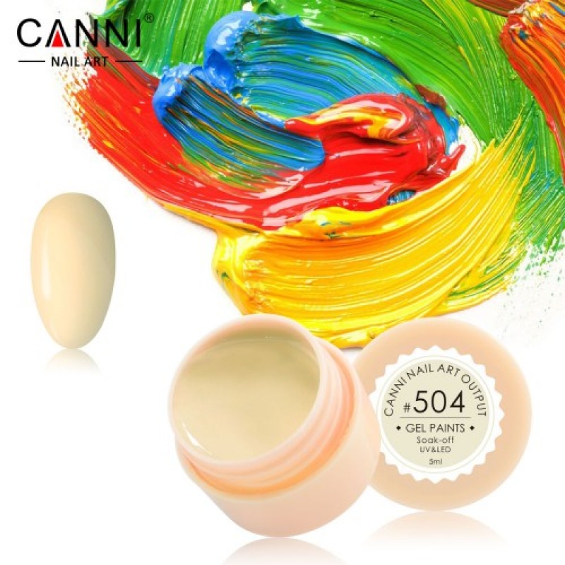 Гель-краска Canni 504 бледно-жёлтая