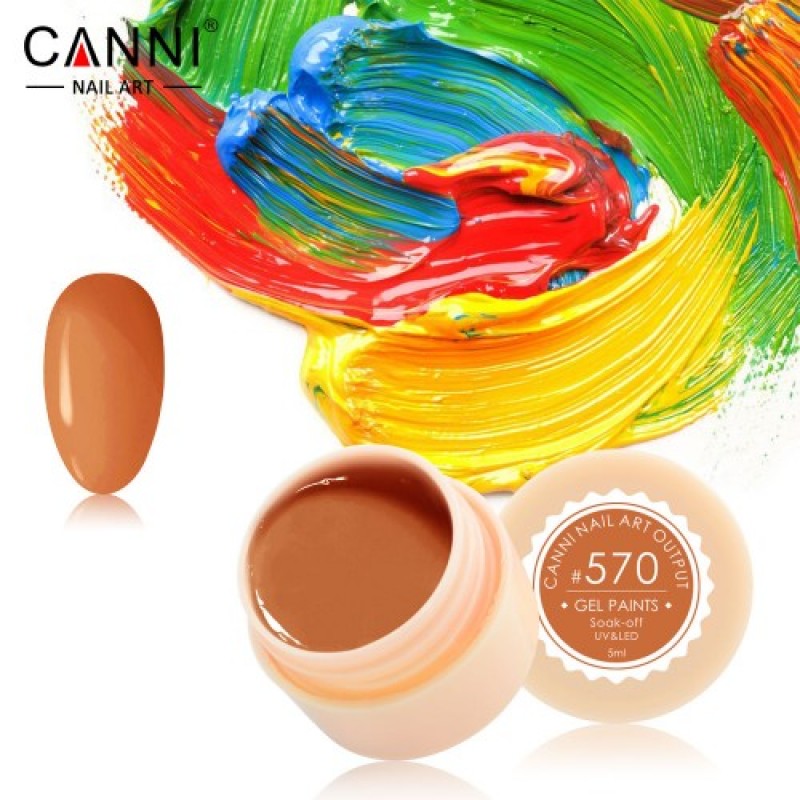 Гель-краска Canni 570 оранжево-карамельная