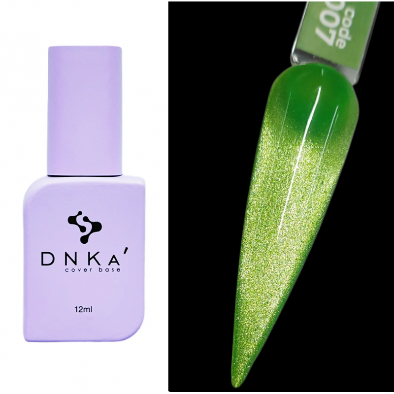 Гель лак кошачий глаз Cats Eye DNKA №0007 зеленый яркий, 12 мл