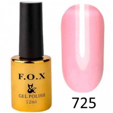 Гель лак FOX French 725, 12мл, прозрачно розовый витражный
