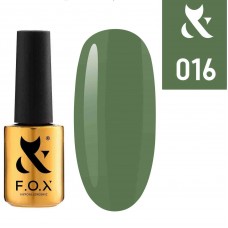 Гель лак FOX Spectrum 016, зелёный приглушенный, эмаль, 7мл.