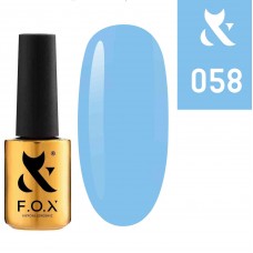Гель лак FOX Spectrum 058 голубой, эмаль, 7мл.