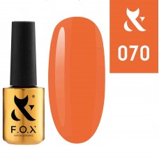 Гель лак FOX Spectrum 070 кораллово оранжевый неон, эмаль, 7мл.