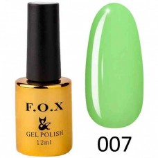Гель лак FOX Pigment 007, 12мл зеленый пастельный 
