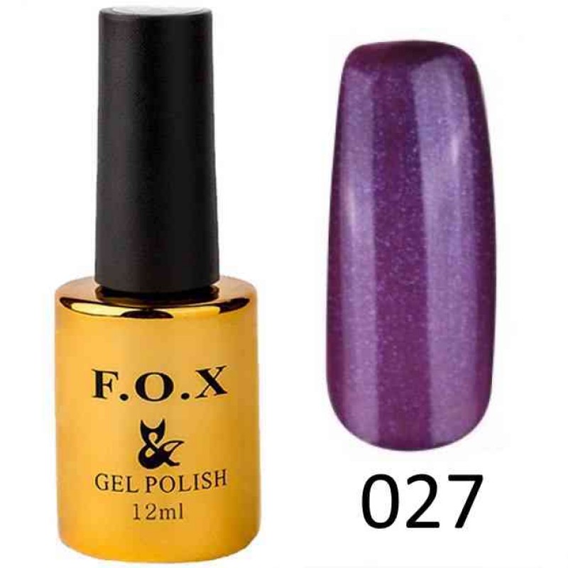 Гель лак FOX Pigment 027, 12мл, фиолетовый с голубым микроблеском