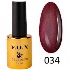 Гель лак FOX Pigment 034, 12мл, перламутровый вишневый