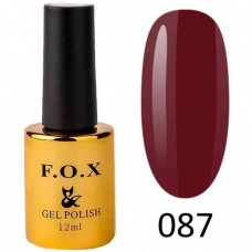Гель лак FOX Pigment 087, 12мл, темно вишневый