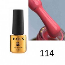 Гель лак FOX Pigment 114, 6мл (ярко розовая эмаль)
