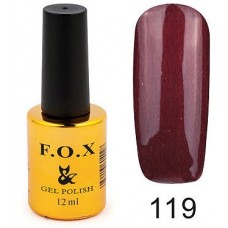 Гель лак FOX Pigment 119, 12мл, бордовый перламутровый