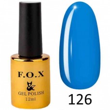 Гель лак FOX Pigment 126, 12мл (синий, эмаль)