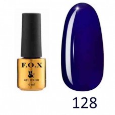 Гель лак FOX Pigment 128, 6мл (темно синий, эмаль)