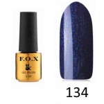 Гель лак FOX Pigment 134, 6мл (синий ультрамарин с глубокими блестками)