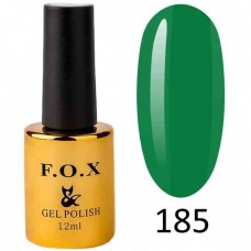 Гель лак FOX Pigment 185, 12мл (зеленый травяной, эмаль) 