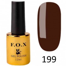 Гель лак FOX Pigment 199, 12мл (темный шоколад, эмаль) 