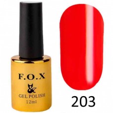 Гель лак FOX Pigment 203, 12мл (красный, эмаль)