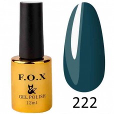 Гель лак FOX Pigment 222, 12мл (изумрудный темный, эмаль) 
