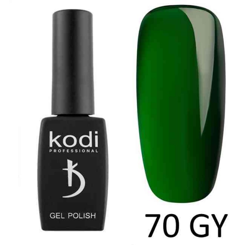Гель лак Kodi №70GY темно зеленый GREEN&YELLOW (GY) 8мл.