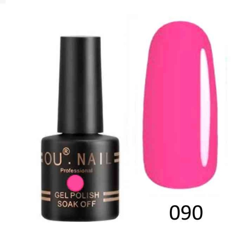 Гель лак OU nail 090, 8 мл. (розовый, эмаль)
