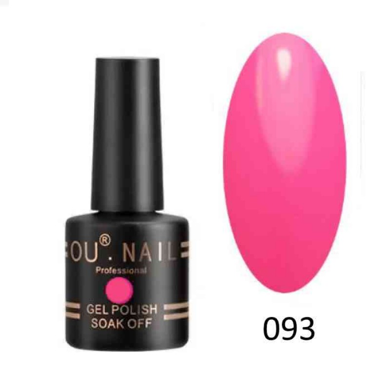 Гель лак OU nail 093, 8 мл. (розовый, эмаль)