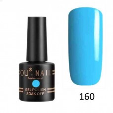Гель лак OU nail 160, 8 мл. (голубой, эмаль)