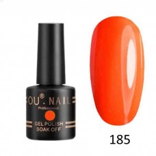 Гель лак OU nail 185, 8 мл. (оранжевый неон, эмаль)