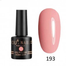 Гель лак OU nail 193, 8 мл. (розовато коричневый, эмаль)