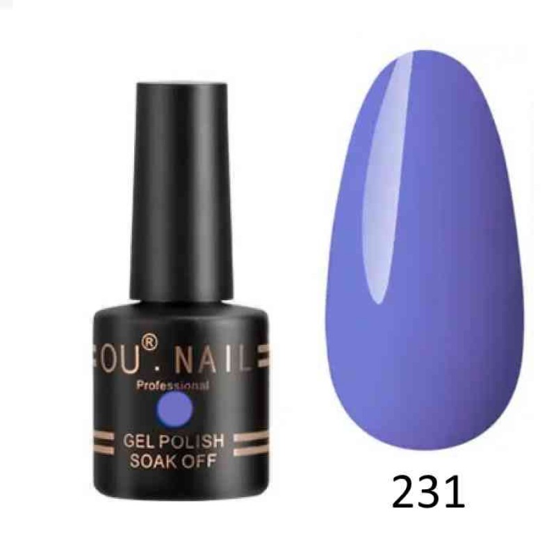 Гель лак OU nail 231, 8 мл. (фиолетовый, эмаль)
