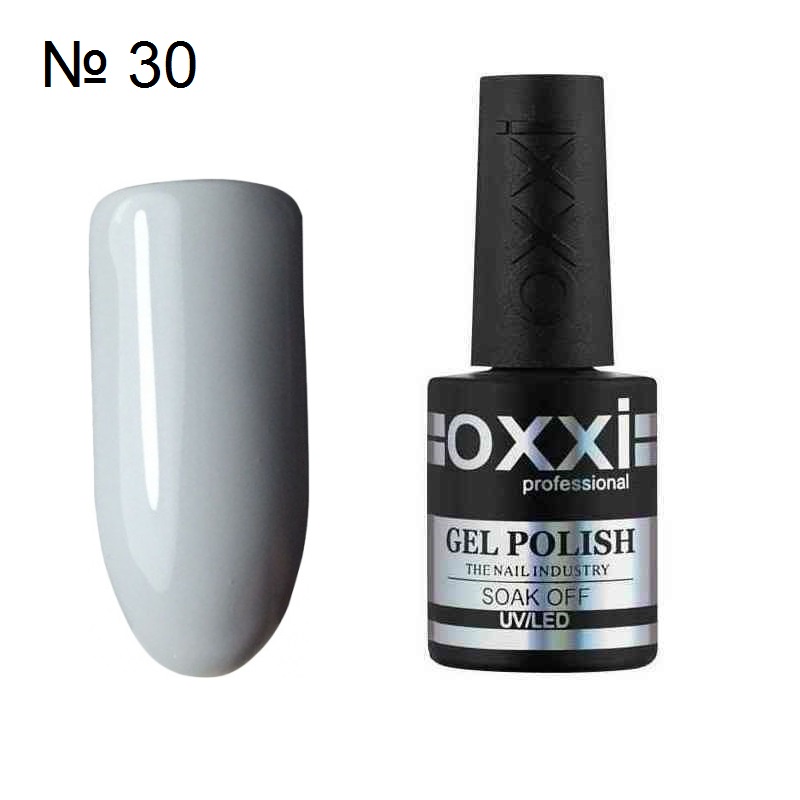 Гель лак OXXI № 030 светло серый, эмаль, 10 мл.