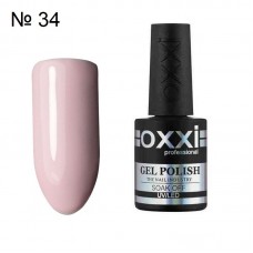 Гель лак OXXI № 034 нежно розовая эмаль, 10 мл.