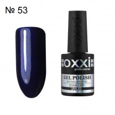 Гель лак OXXI № 053 фиолетовый темный с голубым микроблеском, 10 мл.