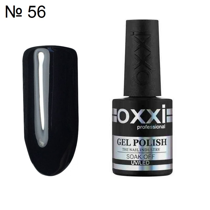Гель лак OXXI № 056 чёрный, эмаль, 10 мл.